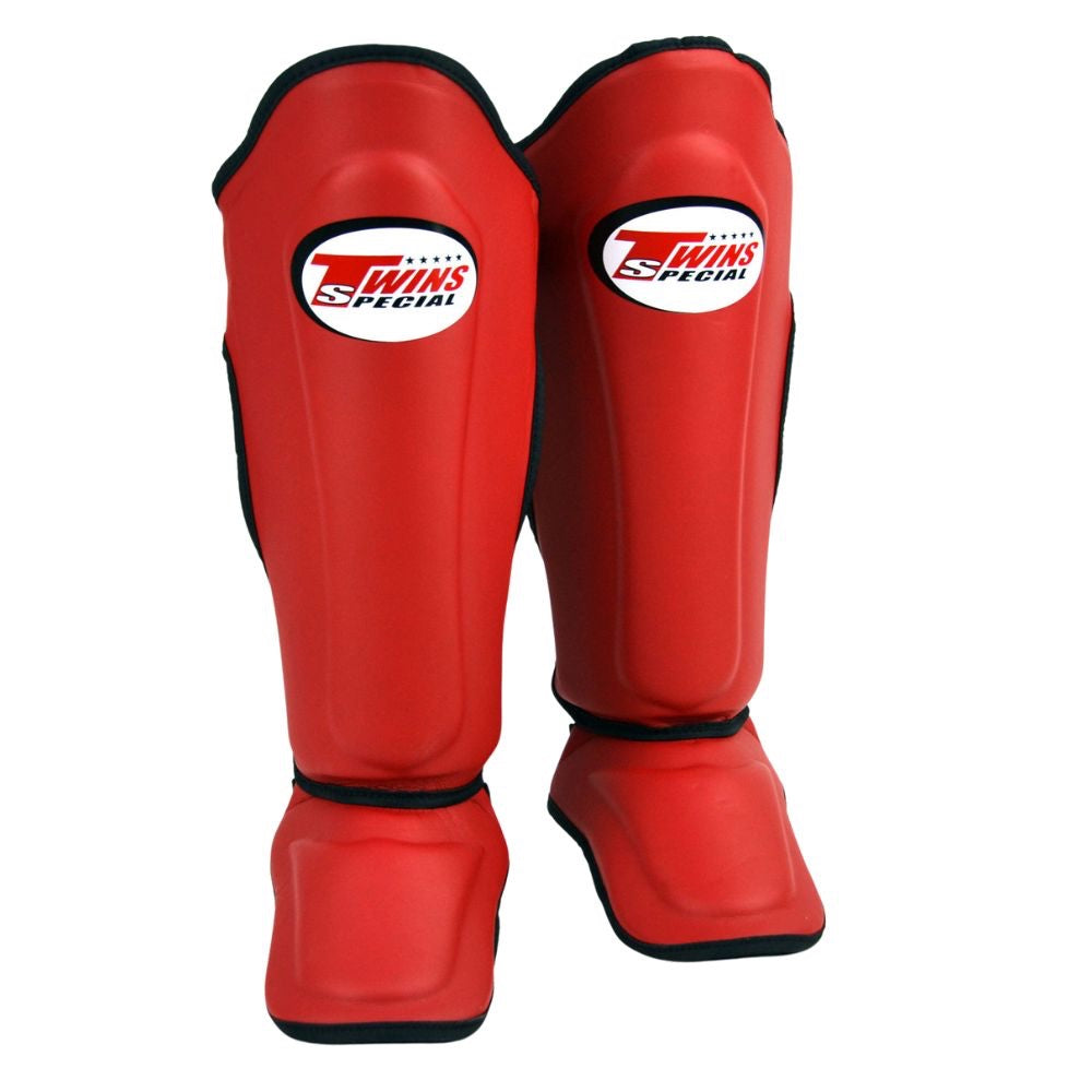 Twins Double Padded Shin Guards - Red-Twins