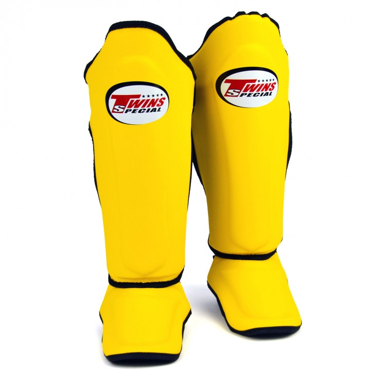 Twins Double Padded Shin Guards - Yellow-Twins