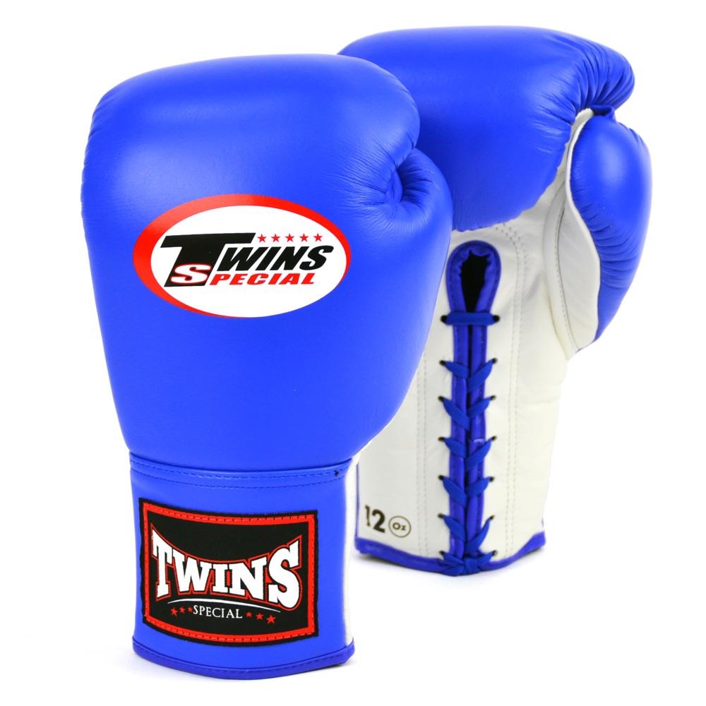 Twins Lace Up Boxing Gloves - Blue-Twins