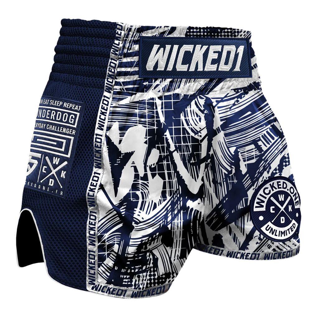 Wicked One Havoc Muay Thai Shorts - Blue-Wicked1