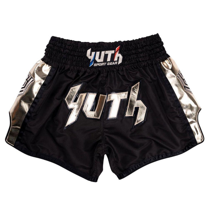 Yuth Hologram Muay Thai Shorts - Black/Gold-Yuth Sport Gear