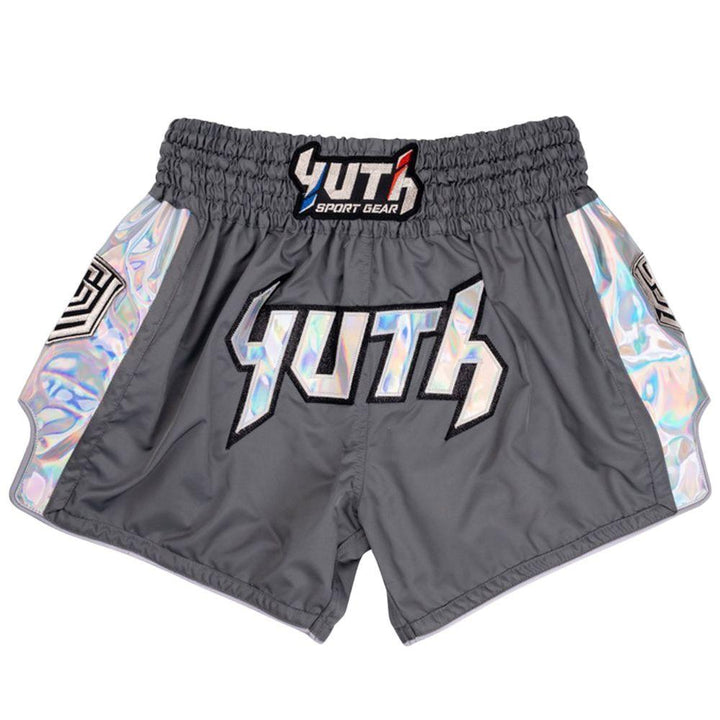 Yuth Hologram Muay Thai Shorts - Grey/Silver-Yuth Sport Gear