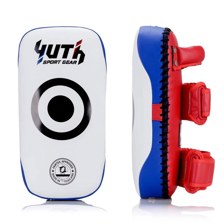 Yuth Muay Thai Kick Pads - White/Blue-Yuth Sport Gear