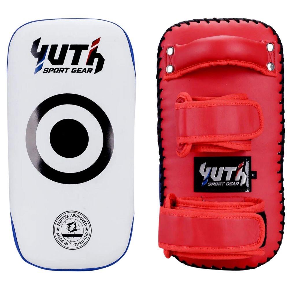 Yuth Muay Thai Kick Pads - White/Blue-Yuth Sport Gear